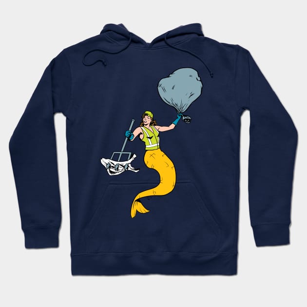 Mermaid Garbage Collector Hoodie by Victor Maristane